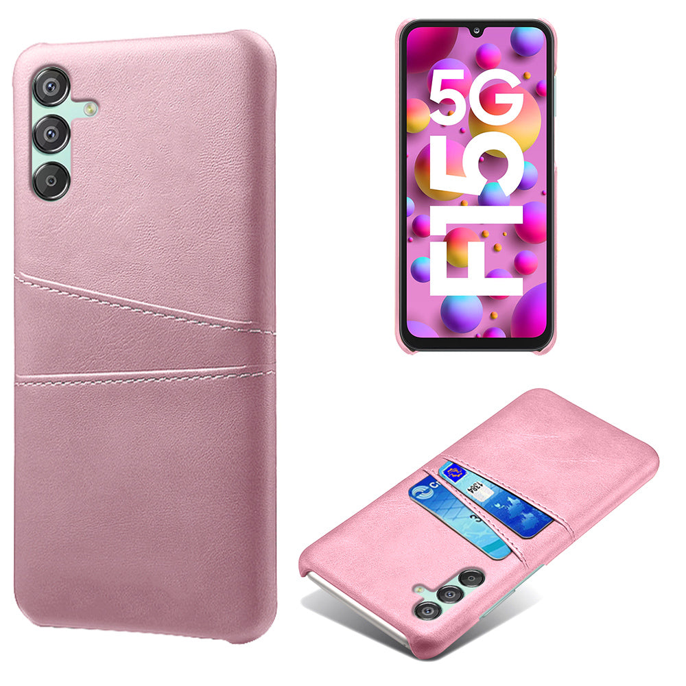 For Samsung Galaxy F15 5G / M15 5G Case PU Leather Hard PC Shockproof Shell with 2 Card Slots For Samsung Galaxy F15 5G / M15 5G Case PU Leather Hard PC Shockproof Shell with 2 Card Slots
